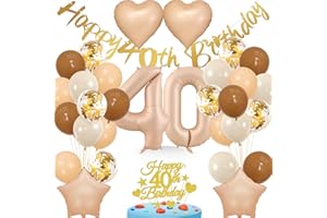 wenweo Luftballon 40 Geburtstag Frau, Deko 40. Geburtstag Frauen enthält die Notwendigen Latexballons für die Party, 40 jährige Aluminiumfolienballons und Banner 40 Geburtstag Frau