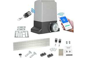 Ansobea Operador de puerta corredera Bluetooth 550W abridor de puerta con control remoto de garaje WLAN con APP puerta corredera hasta 1200 kg o puerta corredera de 12M