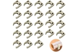 DALAETUS 50 Pièces 20mm Tuyau Clips Set, Clip de Tuyau pour Fixation des Tuyaux d'eau, Gaz, Plastique, Tuyau Clips pour Ateliers, Chantiers (Gris)