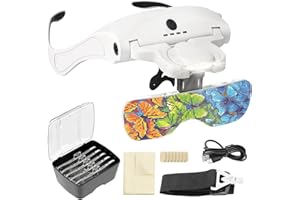 ARTDOT Magnifying Glasses with 4 LED Lights, 2 Levels Adjustable Brightness Magnifying Lamp as Diamond Art Accessories for Diamond Painting Hobbies Reading Crafts Close Cross Stitch Work Sewing