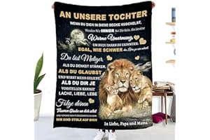 ‎HSIENTPE Personalisierte Decke Geschenk für Tochter Von Eltern, Kuscheldecke Flauschige An Unsere Tochter Von Mama und Papa, Brief Decken Geschenke Für Weihnachten Geburtstag Graduierung,18 Geburtstag Mädchen