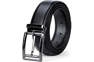 NEWHEY Pasek męski, regulowany, skórzany pasek męski, szerokość 32 mm, czarny, do biznesu, dżinsów, rekreacyjnych