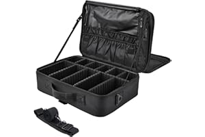 KETALIRIA Kosmetiktasche Groß Schminktasche Organizer Reise Kosmetikkoffer Make up Koffer Schminkkoffer Make up Bag Organizer Tasche mit Verstellbare Trennwände und Riemen, Schwarz