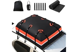 Jobyna Bolsa de Techo, 21 Pies Cúbicos/ 585 L Cofre de Techo Impermeabl para Coches con/Sin Portaequipajes, Incluye Alfombrilla Antideslizante + 6 Ganchos + Candado