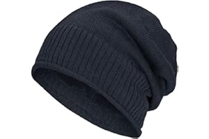 Compagno bonnet homme hiver beanie avec doublure chaude motif moderne fine maille laine polaire doux