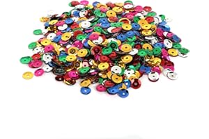 PEJLND Sequins for Crafting,10000Pcs 6-7mm in Diameter Premium Quality Cup Sequins for Sewing Wedding Christmas DIY Arts Crafts Making,Multicolored