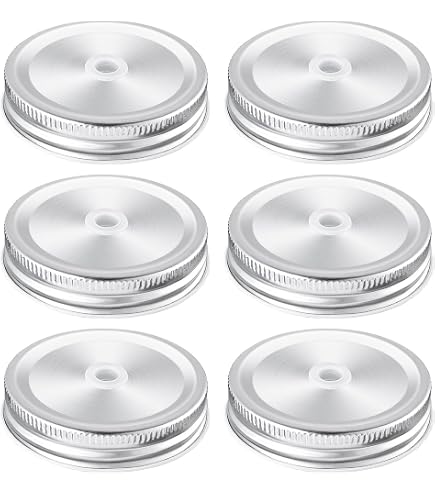4Pcs sostituzione Mason Jar coperchi con foro di paglia