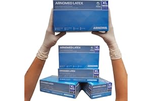 Rękawice lateksowe bez talku rękawiczki jednorazowe rozmiar XL od ARNOMED 100 sztuk/pudełko w rozmiarze XS S M L XL