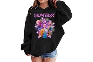 Générique Sweat K-Kpop D-Demon H-Hunters Fille Sweatshirt à Capuche Imprimé H-Huntrix Tenue K-Kpop Manches Longues Décontracté Confortable Pull Hoodies Enfants