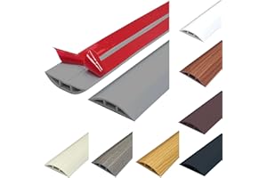 IGTOPS Protector de cable de suelo, flexible y cortable, protección de cable de PVC, autoadhesiva, cubierta para cables de suelo, protege los cables y evita tropiezos, 50 mm x 1 m, gris