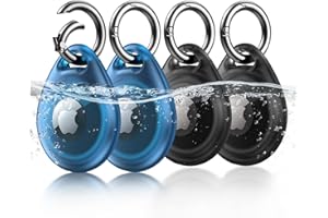 UNBREAKcable AirTag Holder, Waterproof AirTag Keyring, [4-Pack] AirTag Case for Apple AirTag with Scratch-Resistant, Anti-Lost Design, Full-Body Covered AirTag Holder for Pet Collar, Keys, Bags