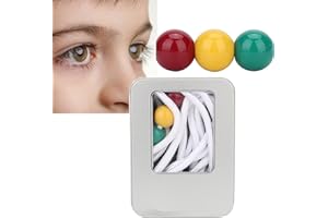 AGATIGE Cuerda de 3 Cuentas Brock para Terapia de visión, Herramientas de Terapia de visión de convergencia de Enfoque de Vista para corrección de estrabismo miópico para niños