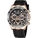 London Fog Bond Collection Analog Quartz Watch for Men with Round Dial and Silicone Strap, Metal Case with Tachymeter Bezel, Chronograph Function, Date Display, Luminous Hands & Hour Markers, Water Resistant: 