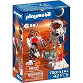 Robotlu Playmobil Uzay Esa Astronot, Mars Robotlu, Analiz İstasyonu ve 3 Taş &Ouml;rneği, &Ccedil;ocuk Odası Uzay Keşfi, Y&uuml;ksek Kaliteli 