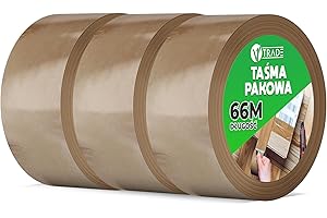 V1 Trade - Taśma do Pakowania, Taśma Klejąca - Brązowa - Taśma pakowa - 48 mm x 66 m (3 sztuki)