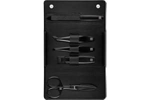 ‎ZWILLING ZWILLING Zestaw do manicure (5 części, podróżny zestaw do włosów na twarzy i brodzie, z obcinaczami do paznokci i nożyczkami do brody), premium, czarna edycja