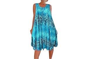 SURTTAN Vestido Verano Mujer 2023 Vestido Mujer Corto Elegante Comunion Barato Ofertas Vestidos Casual Verano 2023 Vestido de Verano Talla Grande Mujer Baratos Tiras para Vestido Vestidos Cómodos Casa