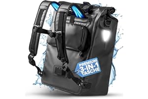 Büchel 3in1 Fahrradtasche für Gepäckträger, nutzbar als Rucksack, Umhängetasche oder Gepäckträgertasche | Fahrrad Tasche Wass