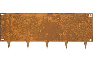 Wovar Rasenkante Cortenstahl 40 x 106 cm Flexibel - Pro Stück- Beeteinfassung Cortenstahl - Beetumrandung - Beetbegrenzung - Rasenkante Metall
