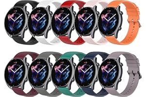 MIJOBS 10 sztuk bransoletek kompatybilnych z Huawei Watch GT2 / 2PRO / 2e, silikonowy pasek 22 mm do Amazfit GTR 3/Samsung Galaxy Watch3 45 mm / Garmin Vivoactive 4/Huawei Watch3/3pro