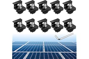 Anbte 10 Stück Endklemme Daul-Loch für Modulhöhe 30MM/35MM Aluminium Solarmodul Z-Halterung Kit PV Solarpanels Trapezblech Modulklemmen Set Solapanel Montagehalterungen (Schwarz)