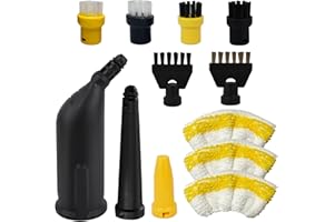 ZRODEN 12 Stück für Kärcher Dampfreiniger Zubehör, Rundbürste, Fugenbürsten, Handdüse Microfiber Cloth, Powerdüsen Set, Dampfreiniger Ersatzteile für kärcher SC1 SC2 SC3 SC4 SC5