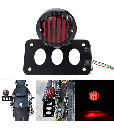 Feu Arrière Moto DREAMIZER LED - Feu Stop, Position Et Plaque - Support Aluminium Pour Custom