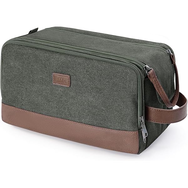 Elviros Waterbestendige lederen toilettas voor mannen grote reistas scheren Dopp Kit Badkamer Gym Toiletten Make-up Organizer met natte droge tas (Chocolade, 30,5 x 17 x 18 cm