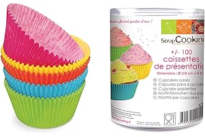 Scrapcooking 5041 +/- 100 Caissettes Couleurs Assorties, Papier apte au Contact Alimentaire, Multicolore, diamètre 5 cm - 8 x 3 cm