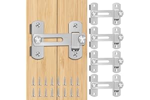 Hossom 4 sztuki rygiel do drzwi ze stali nierdzewnej, zamek przesuwny, rygiel do drzwi, podwójna narzuta, lewa, prawa, podwójna brama, rygiel do bramy i okien, sypialni, kolor srebrny