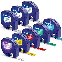 Rubans Papier Compatibles Dymo LetraTag - Noir Sur Blanc 12mm X 4m - 5 Pack - MarkField