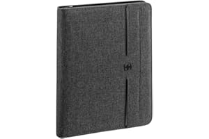 ‎WENGER WENGER Affiliate Schreibmappe mit Ringhefter und 10 Zoll Tabletfach, Padfolio mit Business-Organizer, Polyester, A4-Notizbuch, Damen Herren, Grau, 601360