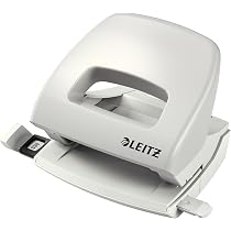 Perforatrice Leitz A 4 Fori, Capacità 16 Fogli, Metallo, Grigio, Guida Regolabile, Per Ufficio E Scuola