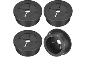 QUARKZMAN 4pz Passacavo per Scrivania, 1-1/8 Pollici (28mm) Passacavo in Gomma Flessibile Copertura Foro Filo per Organizzatore Cavi Scrivania Computer, Nero