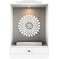 Devyom Customized Handmade Wood White Temple with LED Light for Home and Office| Pooja Chowki/Puja Mandir |Wall Hanging/Table Top Home Mandir