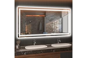baklon Specchio Bagno con Luce 150x70cm, Specchiera Bagno con Anti-appannamento,Controllo Tattile,con Dimmerabile,Bianco Caldo/Bianco Freddo/Neutro, 3000-6500K,CEE: A++