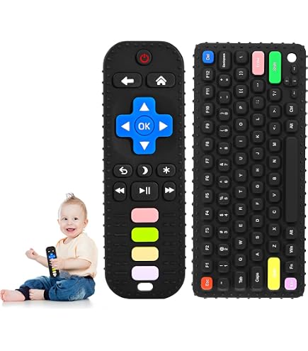 Téléphone Et Télécommande Bébé En Silicone - Jouets Sans électronique, Anneaux De Dentition - Sans BPA, Pour 0-6 Ans