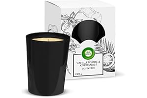 Air Wick Duftkerze im Glas – Duft: Vanilleschote und Kokosnuss – Bis zu 40 Stunden Brenndauer – 220 g Duftkerze