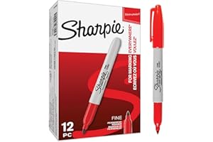 Sharpie markery permanentne | końcówka fine | czerwone | opakowanie 12 szt.