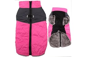 JoyDaog Manteau Chaud en Polaire pour Petits Chiens, Veste imperméable avec Anneaux en D, pour Les hivers froids, Rose, Taille S