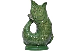 Gluggle Jug – Original Grüner Fischkrug, 28 cm, 1,4 l, Dekorativ, Cocktail-, Wein- und Gin-Krug, Dekanter oder Vase, Handgefertigt in Großbritannien