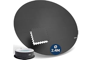 Arebos Spa pool, golvskyddsmatta, rund, Ø 240 cm, bubbelpoolunderlag som pusselmatta