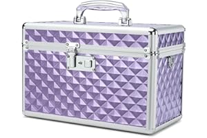 HEWEI WORKS Boîte de stockage de médicaments verrouillable, boîte de premiers secours vide, boîte de sécurité, boîte verrouillable multi-usages pour la maison et les activités extérieures (Purple, Large)