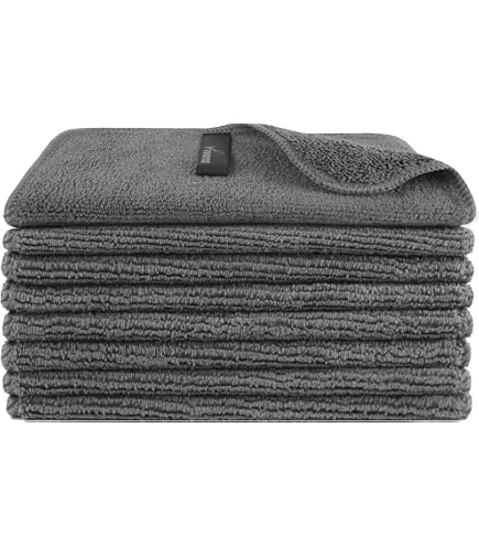 7 Stück Schwarze Mikrofaser Spüllappen 20x20 Cm - Saugstarke Waffeltücher Für Küche, Glas Und Bad