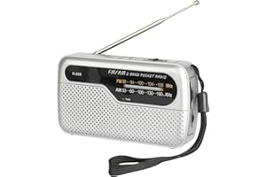 RAYPOW Radio portatile, radio transistor su FM, borsa portatile, funziona con 2 batterie AA, piccola radio tascabile, radio FM, altoparlante potente, uso interno ed esterno.