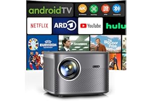 ZOOMCAT 【Netflix/Android TV】 Vidéoprojecteur 4K Auto Focus/Keystone, 26000 Lumens Projecteur 4K, WiFi6 Bluetooth RétroProjecteur Full HD 1080P Android avec Youtube/Prime Video