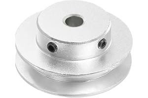 PATIKIL V-Belt Pulley, 6mm Fixed Bore 40mm Outer Dia Single Groove Pulley Wheel Aluminum Alloy V-Groove Drive Pulley for Motor Shaft 1-3MM PU Round Belt