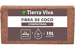 TIERRA VIVA Fibra de Coco para Plantas Natural 10L | Sustrato de Coco ecológico para Plantas, huerto Urbano, semilleros, Grow y vermicomposteras