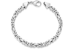 MATERIA by Matthias Wagner Łańcuszek królewski srebrny męska bransoletka 5 mm 31,5 g diamentowana rodowana w 19 20 21 22 23 cm SA-10