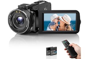 DPFIHRGO Videokamera videokamera FHD 1080P 36MP 30FPS VLogging-kamera för YouTube 3,0 tum 270 ° Roterande IPS-skärm 16x Digital Zoom IR Night Vision digitalkamera med fjärrkontroll och 2 batterier